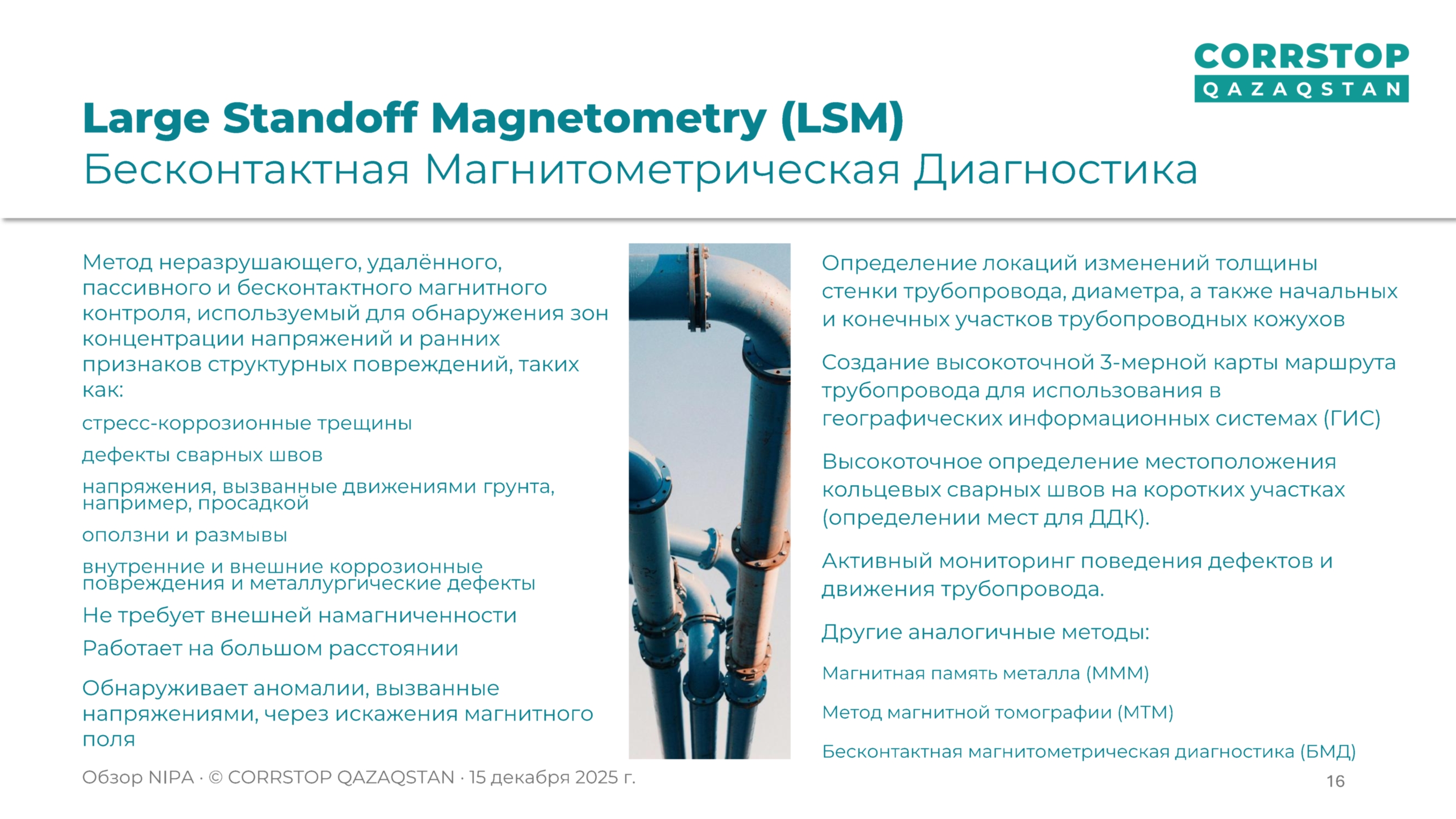 Магнитометрическая инспекция подземных трубопроводов.